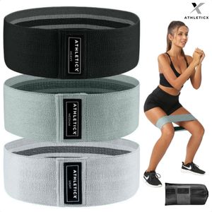 Athleticx Resistance Band – Set van 3 stuks – Weerstandsbanden – Incl. Opbergtasje – Fitness Elastiek – Licht Grijs, Grijs en Zwart – Booty Builder – Home Workout – Booty Band – Weerstand Banden – Stretch Band