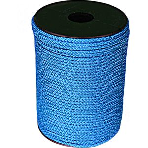 Gevlochten Koord - 100 meter – 3mm - Blauw – Gevlochten koord - Haspel