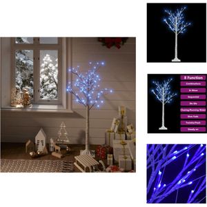 vidaXL Verlichte Wilgenboom - Kunstkerstboom 120cm - LED 120 - Wit - Blauw - Decoratieve kerstboom