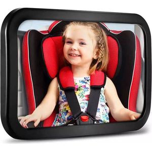 Autospiegel Baby - Achteruitkijkspiegel - Baby Autospiegel - Babyspiegel Auto - Baby Veiligheid - Kinderspiegel - Baby Auto - Zwart