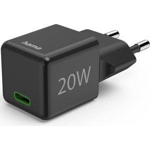 Hama Snellader, USB-C, Super-Mini-Charger, PD, 20 W, zwart