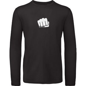 B & C - Heren T Shirt Bokser - Lange Mouw - Zwart - Maat XL