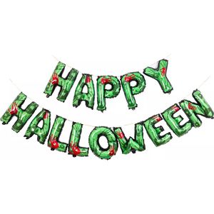 Happy Halloween Slingers Halloween Decoratie Vlaggenlijn Halloween Versiering Ballonnen Slinger Groen Zwart – 1 Stuk