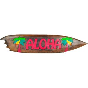 Western Deco - 100cm Aloha Tiki Bar Bord - Surfboard Surfplank Palmbomen