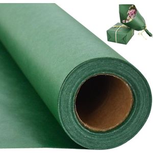 Kerst Groen Inpakpapier 15 Inch x 9,8 m - Kraftpapier voor Geschenken en Decoraties