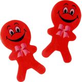 Lg-imports Gum Poppetjes Junior 6 Cm Rubber Rood 2 Stuks