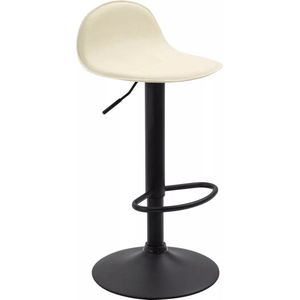 In And OutdoorMatch Barkruk Estelle - Creme - Zithoogte 58-79 cm - Met rugleuning - In hoogte verstelbaar - Keuken en bar - Set van 1 - Ergonomische - barstoelen