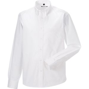 Russell Collectie Heren Lange Mouw Klassiek Twill Shirt (Wit)