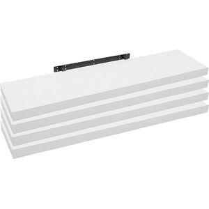 Rootz Set van 4 wandplanken - zwevende planken - displayplanken - vochtbestendig MDF - eenvoudige installatie - veelzijdig ontwerp - 110 cm x 22,9 cm x 3,8 cm