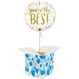 Helium Ballon gevuld met helium - Cadeauverpakking - You're The Best! - Goud Folieballon - Helium ballonnen gevuld