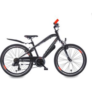 Alpina Trial Sport Jongensfiets - 24 inch - Space Black Matt R7 - 7 versnellingen - Mountainbike - Zwart