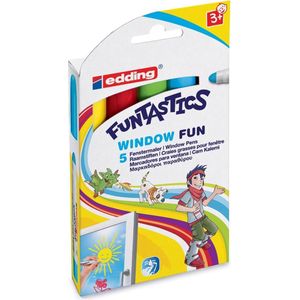 edding 16/5 S Funtastics raamstiften set- raamstiften - set van 5 kleuren - voor kinderen