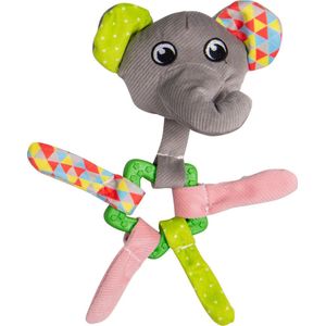 Jack and Vanilla Hondenspeelgoed - Puppyspeelgoed - Puppyspeeltje met piep en bijtring - grijze olifant