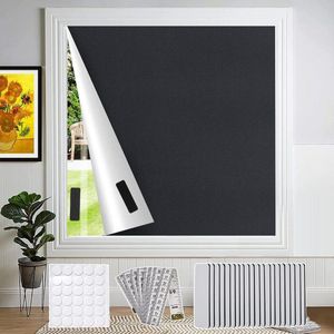 Verduisteringsstof 300x145 cm - Draagbare Verduisterend Rolgordijn - Tijdelijke Verduisteringsgordijnen - Met Zachte Liniaal - 20 Klittenband - 30 Zelfklevende Tapes verduisteringsgordijn zuignappen