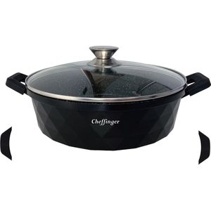 Cheffinger Lage Kookpot / Braadpan - 28cm - Inductie - Zwart