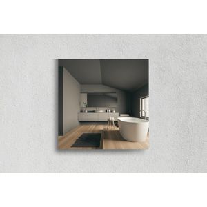 Vierkante Spiegel - Badkamerspiegel - Brons - 60 X 60 cm - Dikte: 4 mm - In Nederland Geproduceerd - Incl. Spiegellijm - Top Kwaliteit Wandspiegel Zonder Lijst