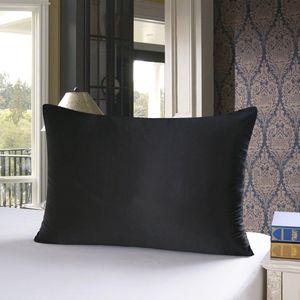 FURNIBELLA-Zijden Kussensloop 50x70 cm – 100% Natuurlijke Zijde, 9 Momme – Zacht voor Haar & Huid – 1 Stuk met Verborgen Ritssluiting – Zwart