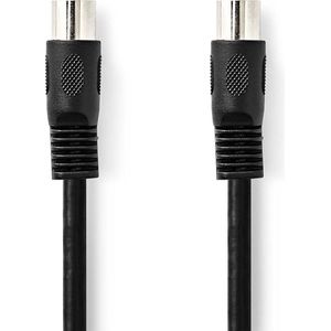 Nedis DIN-Audiokabel - DIN 5-Pins Male - DIN 5-Pins Male - Vernikkeld - 2.00 m - Rond - PVC - Zwart - Envelop