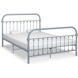 vidaXL - Bedframe - metaal - grijs - 120x200 - cm