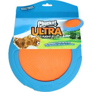 Chuckit! Ultra Flight - Hondenspeeltje - Apporteerspeelgoed - Rubberen band - Ø23 cm - Oranje/Blauw