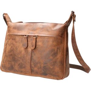 Leather Design Schoudertas Hunter Bruin