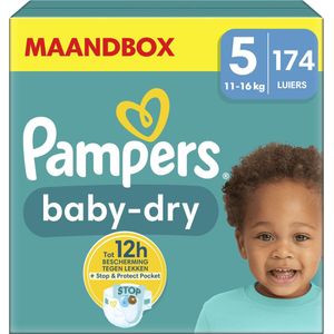 Pampers Baby-Dry - Maat 5 (11kg-16kg) - 174 Luiers - Maandbox