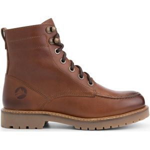 Travelin' Haugesund Dames - Leren Veterschoenen - Wol gevoerde boots - Cognac leer - Maat 43