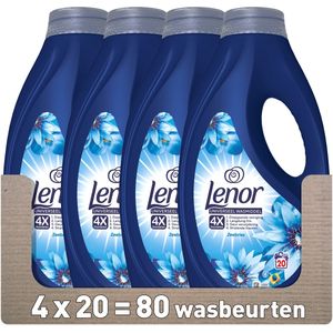 4x Lenor Vloeibaar Wasmiddel Zeebries 20 Wasbeurten 900 ml