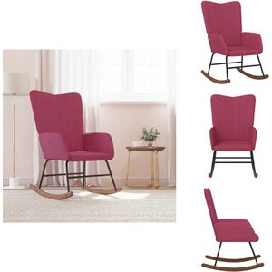 vidaXL Schommelstoel - Schommelstoelen - Schommel Stoel - Schommel Stoelen - Schommelstoel fluweel wijnrood
