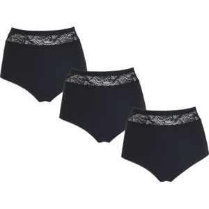 3-Pack Dames tailleslips met kant 808 J&C Zwart - maat XXL