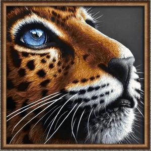 Diamond Painting  kit ""Blue-eyed leopard"" 30x30 cm  vierkante steentjes
