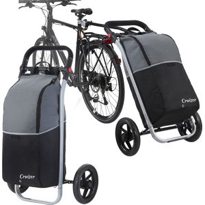 Shoppingcruiser 2 in 1 Boodschappentrolley voor achter de fiets - Fietskar - Robuuste Boodschappenwagen - Allround bagagekar