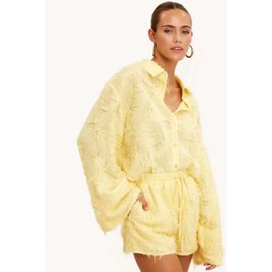 Prachtige Dames Set Zomer - Blouse en Korte Broek - Geel - Vakantie - Shirt