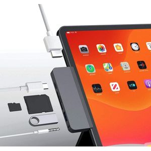 Drive 6-in-1 USB-C Hub voor iPad Pro/Air Met 35 mm audio-aansluiting en HDMI - Spacegrijs