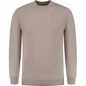 Pure Path Trui Knit Crewneck With Print 10812 53 Taupe Mannen Maat - S