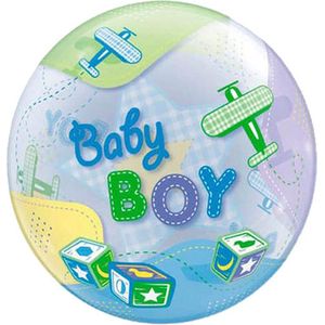 Qualatex - Folieballon - Bubble - Baby Boy - Zonder vulling - 56cm