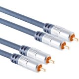 Stereo Tulp Kabel - Premium - Verguld - 1 meter - Blauw