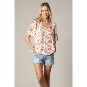 DEELUXE Losse blouse van bohemien crêpe met V-hals en vlindermouwen S
