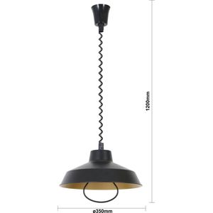 Light & Living Mare Hanglamp - Zwart/Goud - Ø35x15,5 cm