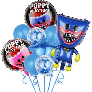 Loha-party®Poppy playtime Thema Folie ballonnen Set- Roze Versiering Folie ballonen Set-Huggy Wuggy-Kissy Missy-Killy Willy-Tik Tok-Blauw-Ster Folie balloon-Feestpakket-Feest Decoratie Kit-Verjaardagsfeestje