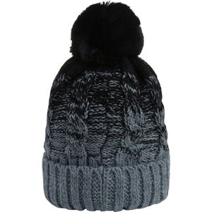 Zwart/ Grijze Muts Two Tones - Gevoerde Wintermutsen - Beanies - Zwart + Grijs