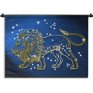 Wandkleed Sterrenbeelden - Een sterrenbeeld van een leeuw Wandkleed katoen 120x90 cm - Wandtapijt met foto