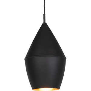 QAZQA depeche - Moderne Hanglamp voor boven de eettafel | in eetkamer - 1 lichts - Ø 190 cm - Zwart Goud - Woonkamer | Slaapkamer