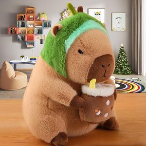 Pluche dier - Knuffeldier kussen speelgoed - Capybara knuffel - Bovenzacht - Gevuld pluche - Woondecoratie kinderen - Capybara verjaardagscadeau - 30 cm (Bruin)