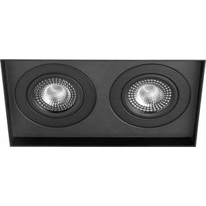 Inbouwspot Zwart - Dimbaar - 2 x 5 watt - 1020 Lumen - 3000 Kelvin - Wit licht - IP44 Badkamerverlichting