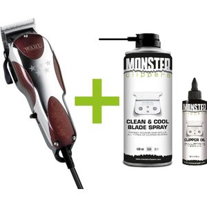 Magic Clip Tondeuse - lang snoer - Fade & Overloop + Monster Clippers Clean & Cool Blade Spray + Monster Clippers Oil voor Tondeuses en Trimmers