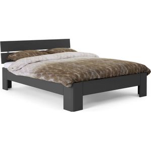 B Bright Fresh 450 Bed met Hoofdbord 90x210cm - Bedframe Antraciet - Eenpersoonsbedden - Instaphoogte: 45cm