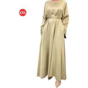 Livano Islamitische Kleding - Abaya - Gebedskleding Dames - Alhamdulillah - Jilbab - Khimar - Vrouw - Goud - Maat XXL