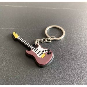 Sleutelhanger Gitaar - Muziekinstrument - Cadeau - Model elektrische gitaar