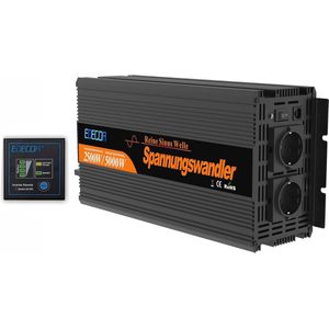 Zuivere Sinus Spanningsomvormer 2500W voor 12V naar 230V met LCD-scherm en Afstandsbediening